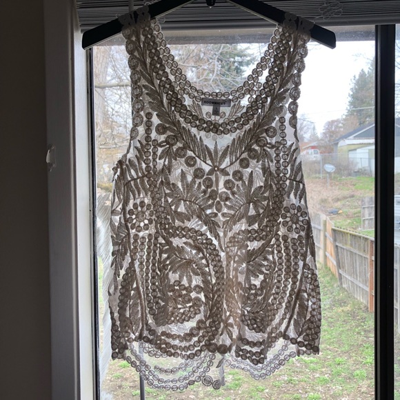 Roomates Tops - 🔥3/$10 Roomates Sheer Creme Tank Top Size Large